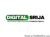 The image is a logo for a company called Digital Srija. The logo is rectangular in shape and has a green background with the...