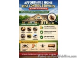 The image is an advertisement for affordable home pest control services near Me in Dehradun. The background of the image is a...