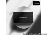The image is a digital illustration of a black rectangular box with the words "Purple Touch" written in white text on the fro...