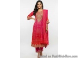 Pink Red Bandhej Suit | Traditional Indian Suit Rs. 2199