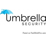 The image is a logo for a company called Umbrella. The logo is written in black text on a white background. The word "Umbrell...