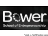 The image is a black square with white text that reads "Bower School of Entrepreneurship". The text is in a bold, sans-serif...