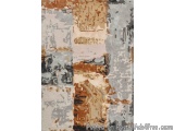 The image is an abstract painting with a textured background. The painting is composed of different shades of brown, beige, a...