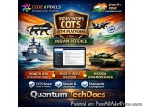 The image is an advertisement for the Indigenous Cots IETM Platform for Indian Defence. The background of the image is the In...