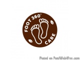 The image is a circular logo with a brown background. In the center of the logo, there is a white text that reads "FOOT 360 C...