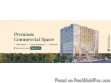 The image is a 3D rendering of a modern commercial space. The space is located in a residential area with a lot of trees and...