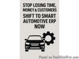 The image is a graphic design with a white background and black text. The text reads "Stop losing time, money & customers shi...