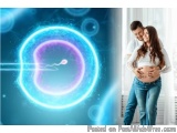 The image shows a young couple standing in front of a blue background with a glowing blue circle in the center. Inside the ci...