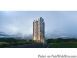The image is a digital rendering of a tall, modern building with multiple floors and balconies. The building appears to be a...