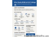 The image is an infographic that explains why study BHM at KLE College is a four-year hospitality management degree that prep...