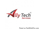 The image is a logo for Ally Tech Services. The logo is a combination of the company's name in bold, black text and a red che...