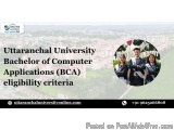Uttaranchal University Bachelor of Computer Applications (BCA) Eligibility Criteria