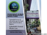 The image is a collage of two photos. On the left side, there is a banner with the logo of Physiotherapy of Brain & Spine Reh...