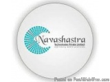The image is a circular logo for Navashastra, a company that provides information about the company. The logo is in the cente...