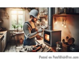 In this image, we can see a man wearing a white hard hat and overalls, working in a kitchen. He is standing in front of a woo...