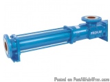 The image shows a blue-colored industrial pump with the word "PROKAV" written on it. The pump has a cylindrical body with a f...