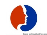The image is a logo or icon that appears to be a combination of two halves of a person's head and a half of a moon. The left...