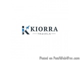 The image is a logo for Kiorra Travels, a travel agency. The logo is a simple design with the word "Kiorra" written in a mode...
