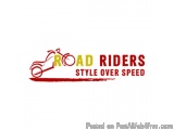 The image is a logo for a company called "Road Riders Style Over Speed". The logo is written in red and yellow text on a whit...