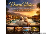 The image is an advertisement for Daxin Vista, a retirement haven in the Aravallis with up-to-date amenities. The background...