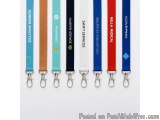 The image shows a set of six lanyards with different colors and designs. Each lanyard has a metal hook attached to it, allowi...