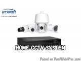 The image shows a home CCTV system, which is a security system that provides home security solutions. It consists of a white...