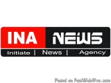 The image is a logo for a news agency called INA News Agency. The logo is rectangular in shape and has a black background wit...