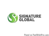 The image is a logo for a company called "SIGNATURE GLOBAL". The logo is a simple design with a green color scheme. On the le...