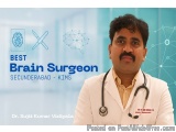 The image is a promotional poster for a doctor named Dr. Sujit Kumar Vidiyala, a brain surgeon in Secunderabad, India. The ba...