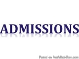 The image is a logo for a company called "ADMISSIONS". The logo is written in a bold, sans-serif font and is in a dark blue c...