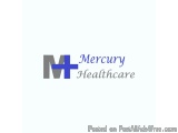 The image is a logo for Mercury Healthcare. It has a white background and the text "Mercury Healthcare" written in a bold, sa...