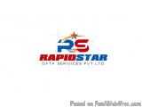 The image is a logo for a company called RapidStar Data Services Pvt Ltd. The logo is a combination of the company's name in...