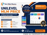 The image is an advertisement for Tech Web Mantra's Unilevel MLM software. The advertisement is promoting the company's servi...