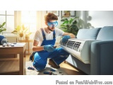 In this image, we can see a young man wearing blue overalls and a blue safety goggles. He is kneeling on the floor in front o...