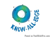 The image is a logo for a company called "Know-All-Edge". The logo consists of a blue circle with a green and blue gradient i...