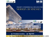 The image is an advertisement for M3M Paragon 57, a modern commercial space for modern businesses. The advertisement features...