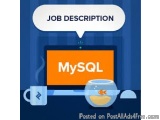 The image is an illustration of a computer monitor with the word "MySQL" on the screen. The monitor is surrounded by a blue b...