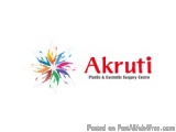 The image is a logo for Akruti Plastic & Cosmetic Surgery Centre. The logo is rectangular in shape and has a white background...