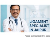 The image is a digital advertisement for a medical clinic in Jaipur, India. It features a portrait of a man wearing a white c...