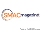 The image is a logo for SMAC Magazine. The logo is circular in shape and has an orange and blue color scheme. The word "SMAC"...