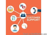The image is a graphic design that represents the concept of customer support. It has an orange background with white text th...