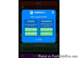 The image is a screenshot of a game interface for a mobile game called "Animals". The interface has a blue background with a...
