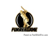 The image is a logo for a video game called "Fukrey Game". The logo is circular in shape and has a black background. In the c...