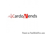 The image is a logo for CardoMends, a medical company. The logo is written in black text on a white background. The text read...