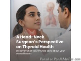 The image shows a young woman with a sore throat, being examined by a doctor. The doctor is wearing a white coat and is holdi...
