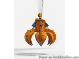 The image shows a 3D rendering of a crane hook, which is a type of lifting equipment used in construction and mining. The hoo...