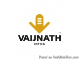 The image is a logo for a company called Vaijnath Infra. The logo is a simple design with a white background and black text....
