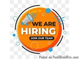 The image is a graphic design that features an orange circle with the text "We are Hiring" in the center. The text is written...