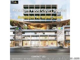 The image is an advertisement for a premium food court space available at M3M Jewel. The background of the image shows a mode...