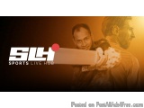 The image is a promotional graphic for a sports live hub called "SHL Sports Live Hub". It features two men, one holding a bas...